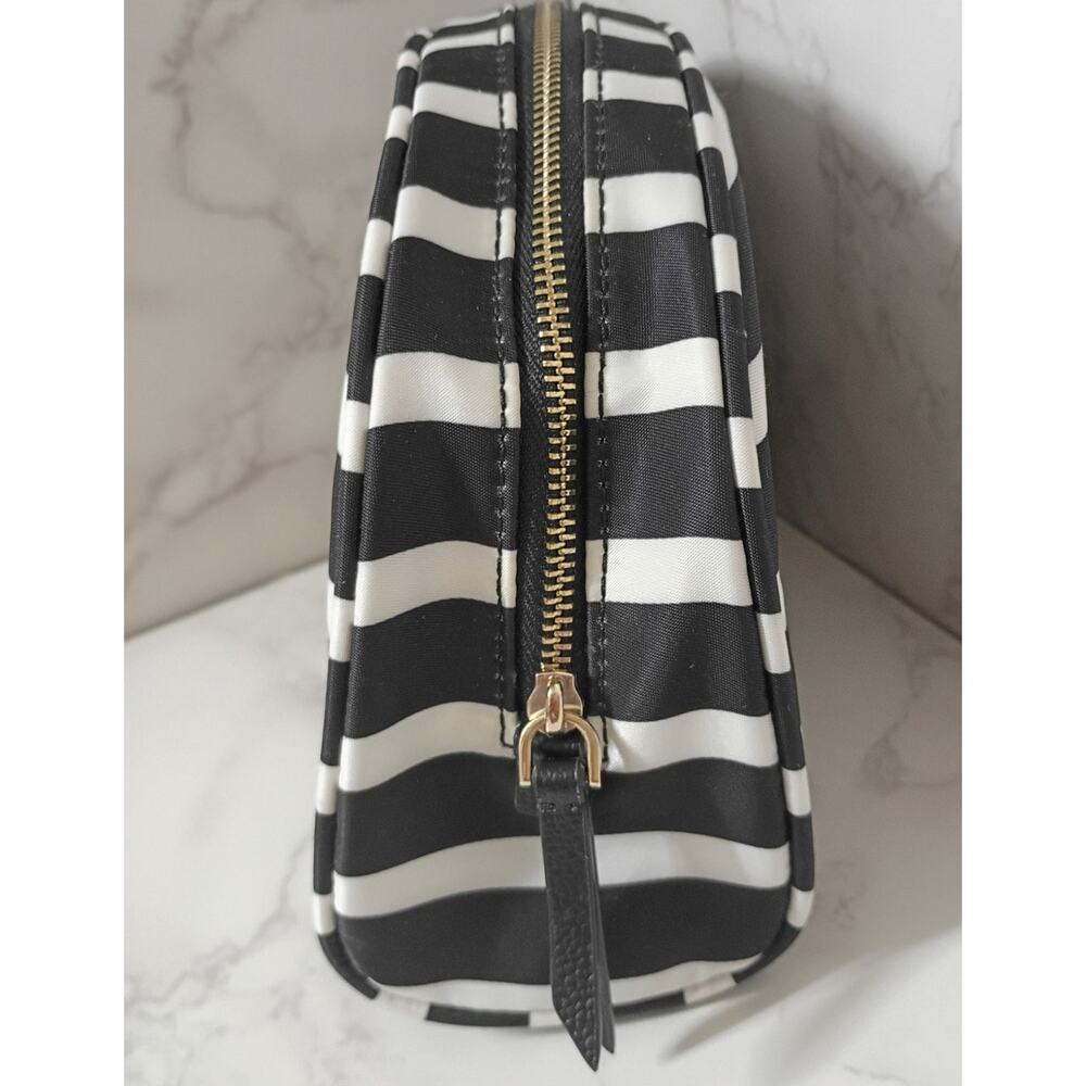 KATE SPADE Dawn Black & White Sailing Stripe Dome Cosmetic Bag - NWOT - Picture 3 of 7